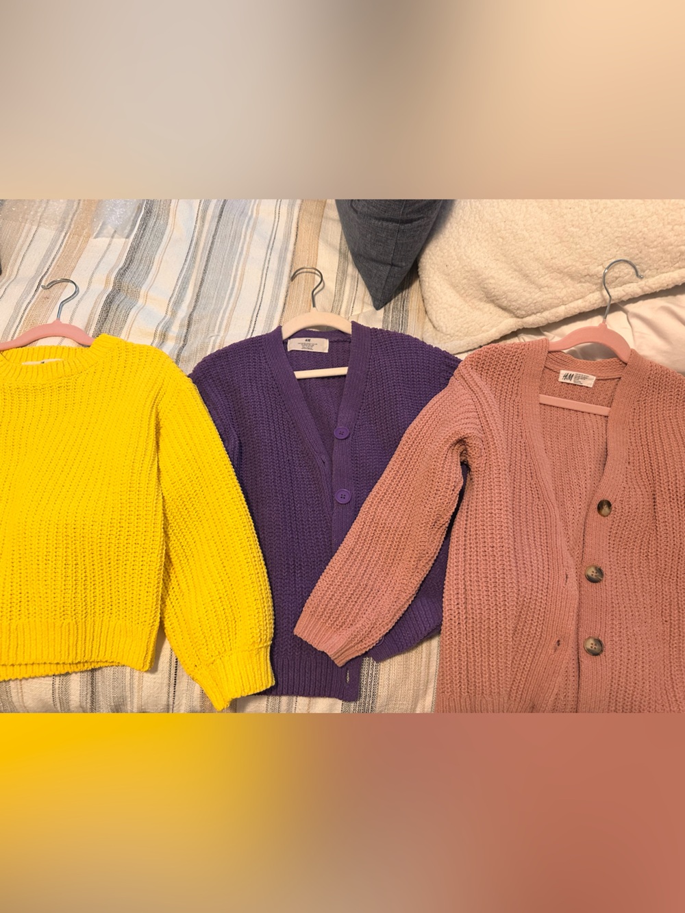 H&M set of three girl’s sweaters. Size 6x/7